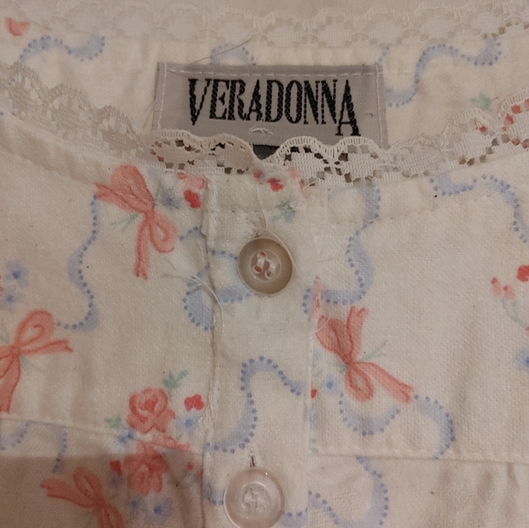 VINTAGE VERADONNA 2 Piece Flannel Pajamas Size Large - Picture 4 of 11